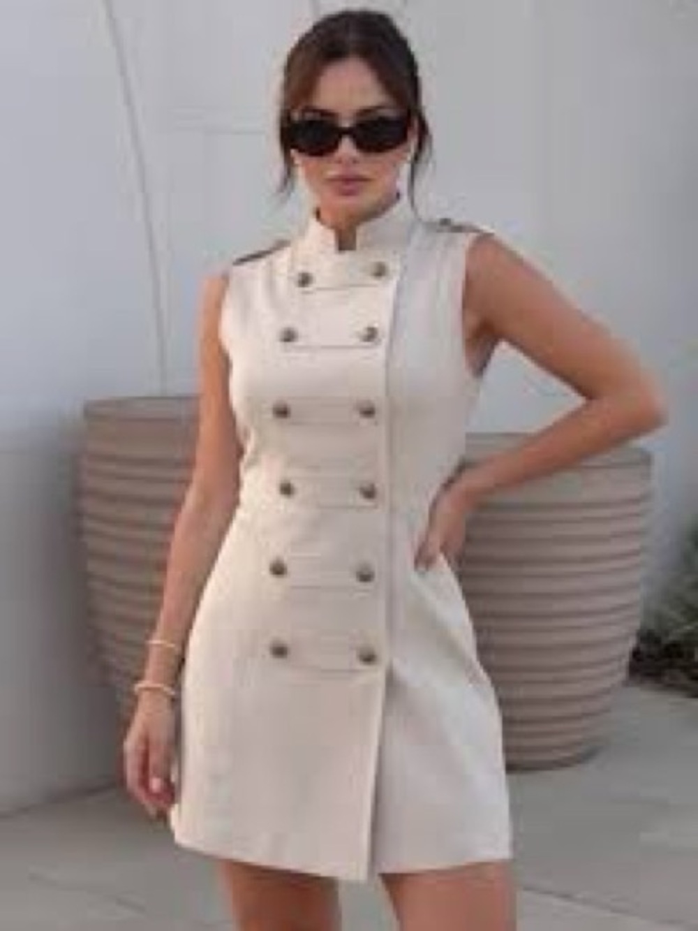 ZARA LINEN MINI DRESS WITH BUTTON FASTENING - Picture 10 of 16